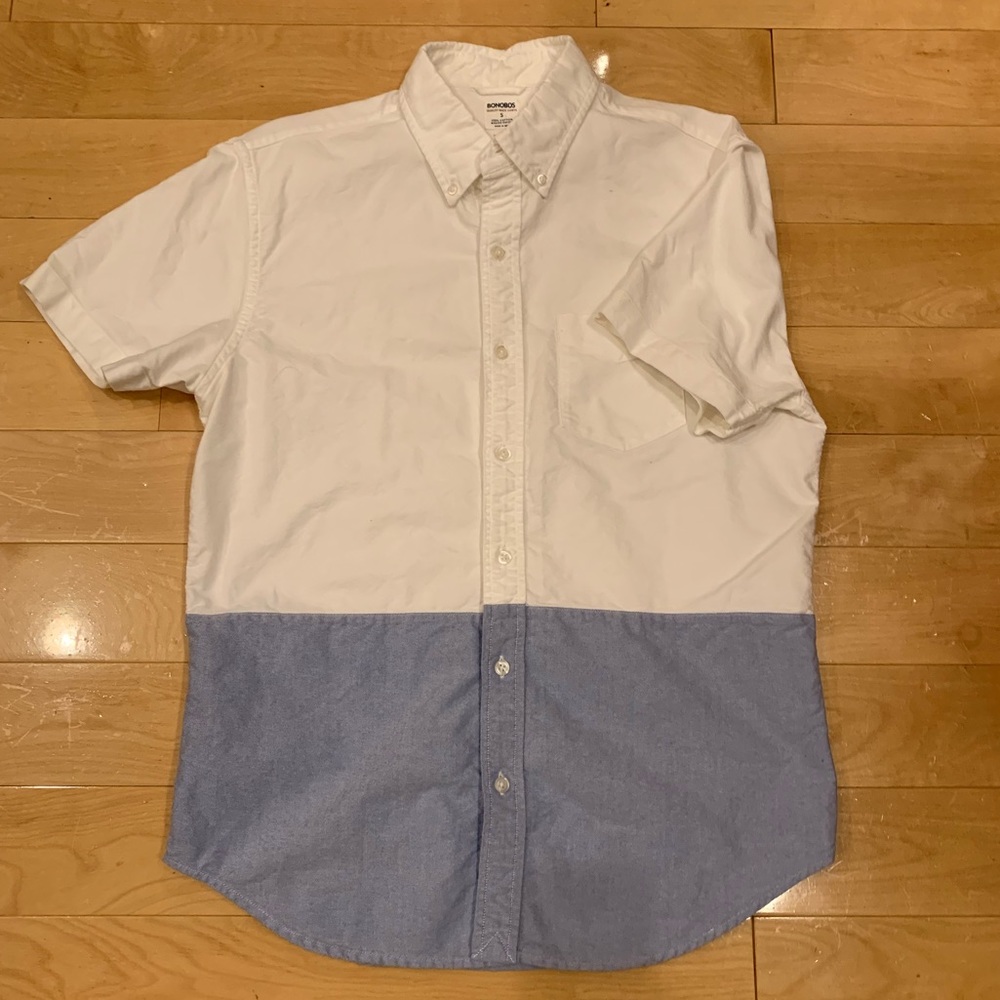 Bonobos short sleeve color block button down